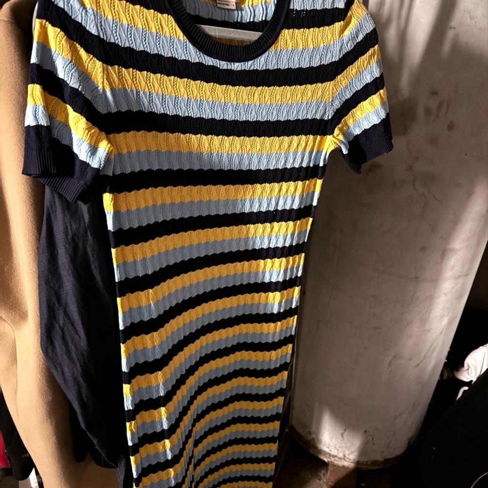 Jason Wu Knit Striped Short Sleeve Dress